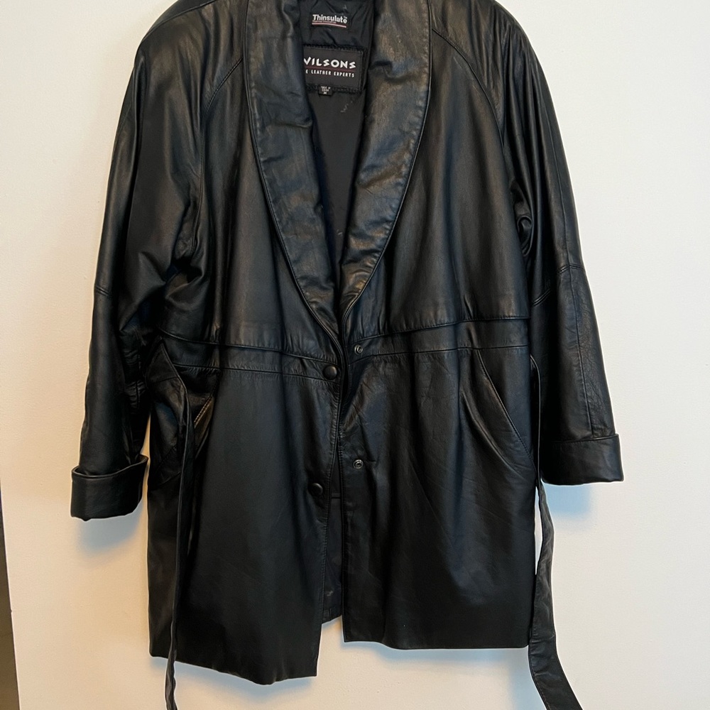 Wilson leather women’s coat black…size Medium.